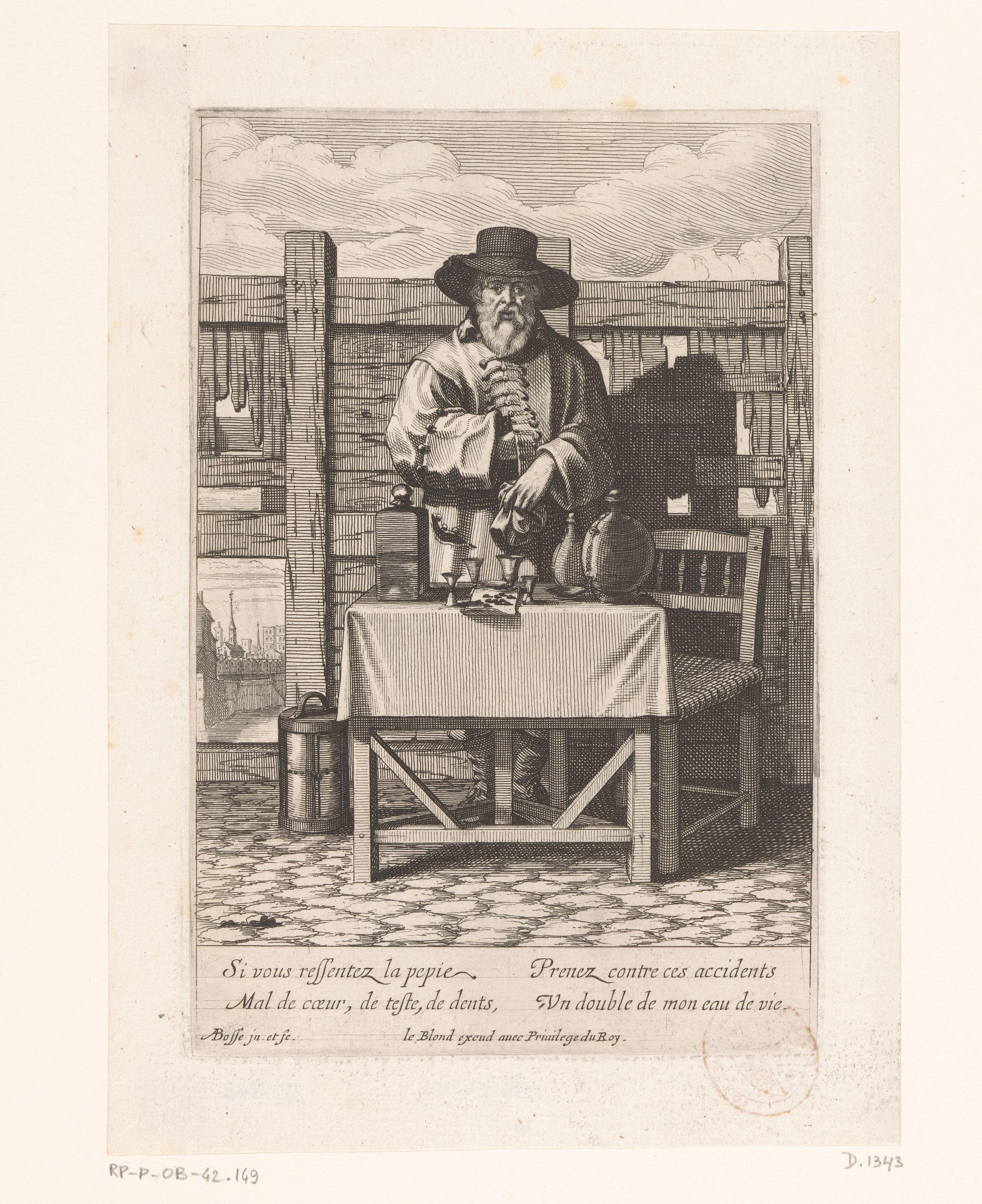 Verkoper van eau de vie by Abraham Bosse