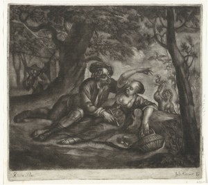 Verliefd paar in het bos