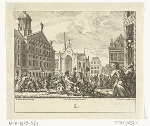 Vernieling van de lijkbaar van Daniël Raap op de Dam