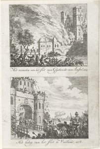 Vernieling van het slot van Gijsbrecht II van Amstel, 1204, en beleg van het slot Vreeland, 1278