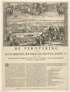 Verovering van Bonn en andere Duitse steden door de prins van Oranje, 1673