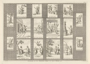 Verschillende classicistische illustraties van spreuken
