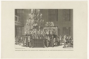 Vertoning van de Thora-rollen in de Portugese synagoge te Amsterdam