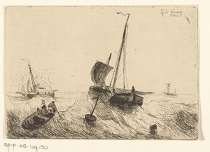 Vertrek van een vissersboot uit Blankenberge