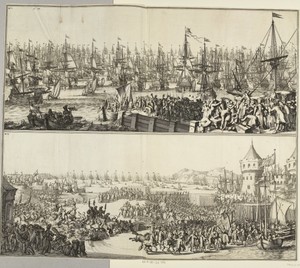 Vertrek van Willem III uit Hellevoetsluis en aankomst in Engeland, 1688