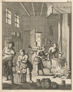 Vervaardiging van sorbet in een keuken te Rosette