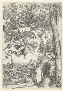 Verzoeking van Antonius met aanval door demonen