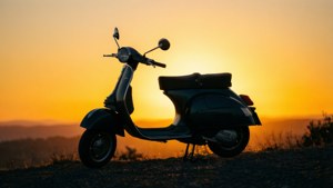 Vespa Sunset Silhouette
