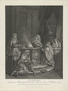 Vestaalse maagden bij een altaar voor godin Vesta