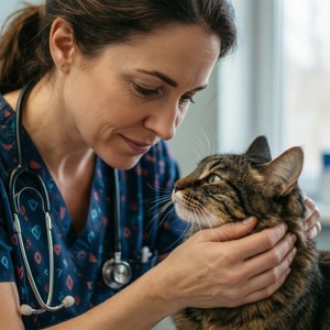Vet with Cat