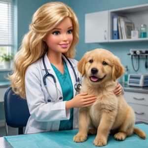 Veterinarian Barbie with Puppy