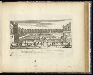 Veüe de la Cour des Fonteines et du Jardin de l’Estang à Fonteine-Bleau