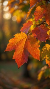 Vibrant Autumn Leaves Close-Up
