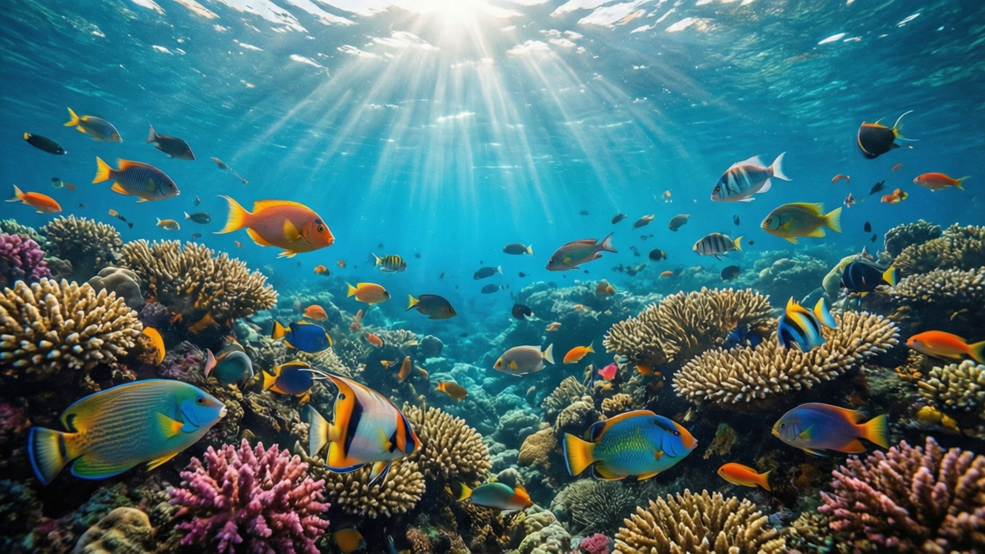 Vibrant Coral Reef by Wallpapers.art Studio