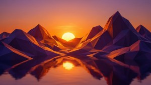 Vibrant Low-Poly Sunset