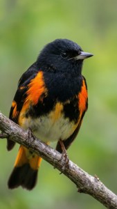 Vibrant Male Redstart Close-up
