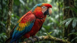 Vibrant Parrot in Rainforest