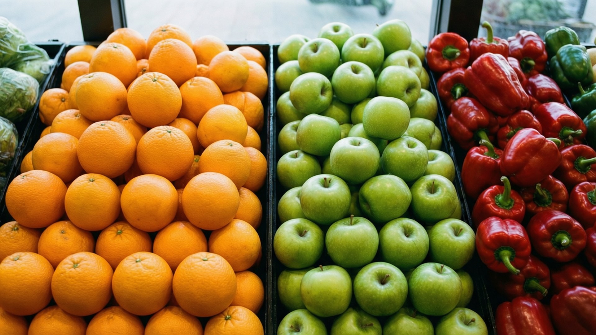 Vibrant Produce Aisle by Wallpapers.art Studio