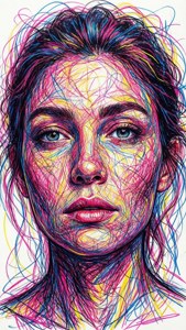 Vibrant Scribble Face