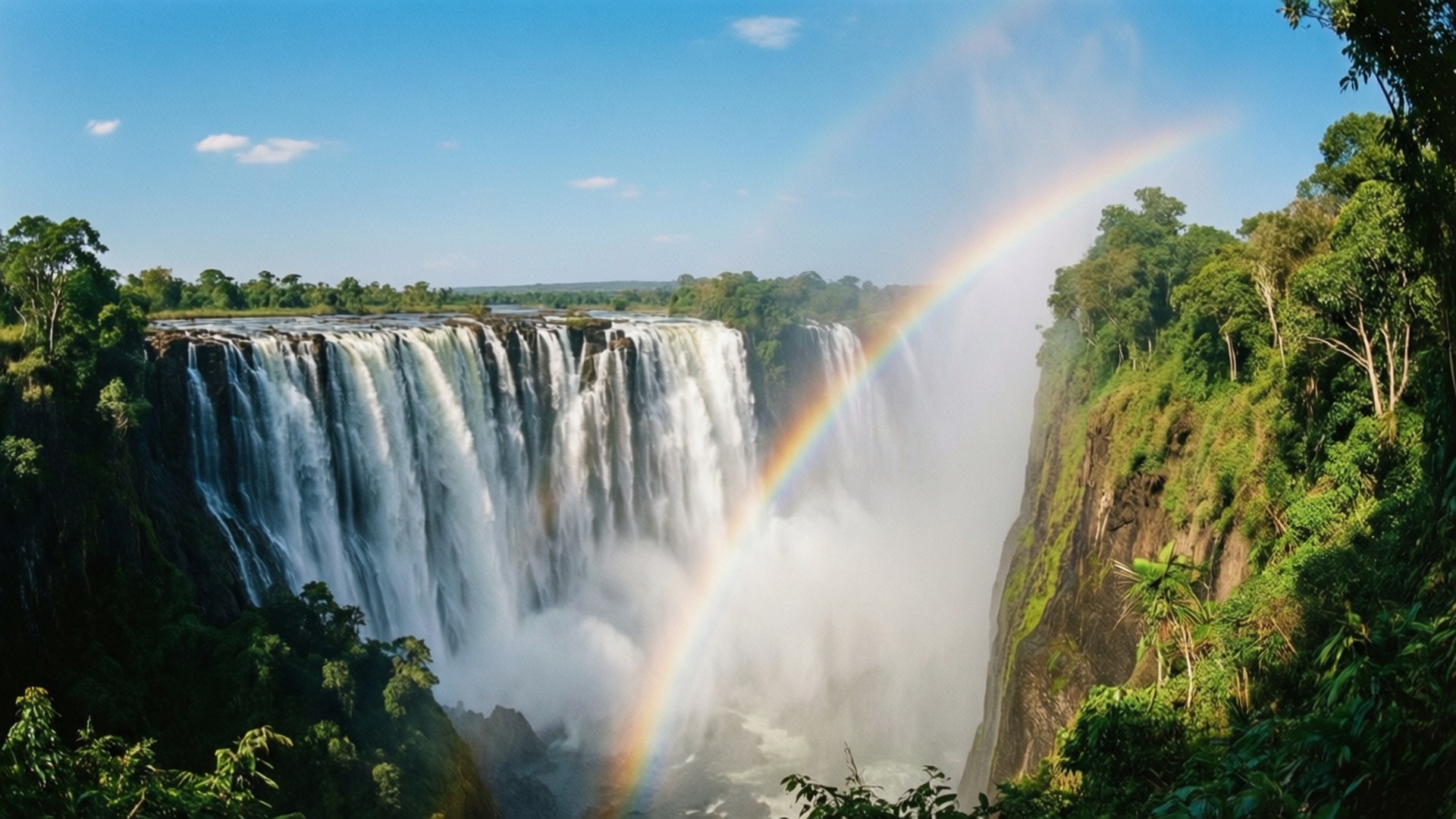 Victoria Falls Rainbow Mist by Wallpapers.art Studio