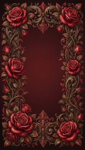 Victorian Floral Red Border