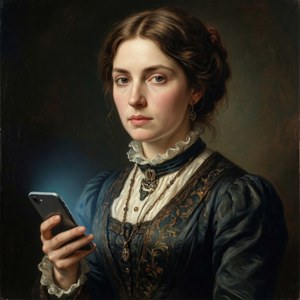 Victorian with Smartphone