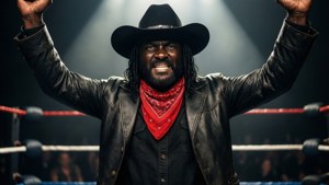 Victorious Cowboy Wrestler