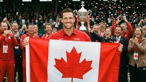 Victory with Canadian Flag