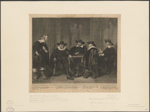 Vier Amsterdamse burgemeesters wachtend op het bericht van de aankomst van Maria de´ Medici, 1638