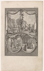 Vier bijbelse voorstellingen op een blad