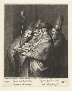 Vier kerkvaders: heiligen Ambrosius, Gregorius, Hiëronymus en Augustinus