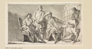 Vier mannen in een studeerkamer