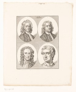 Vier portretten van Sir Isaac Newton