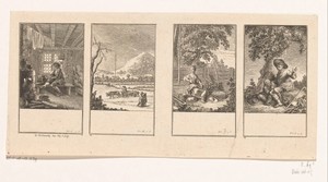 Vier scènes uit de Idyllen van Salomon Gessner