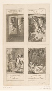 Vier scènes uit Lessing's Fabeln und Erzählungen