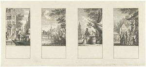 Vier voorstellingen van de maanden mei, juni, juli, augustus