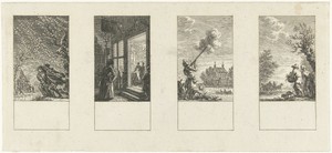 Vier voorstellingen van de maanden september, december, januari, april