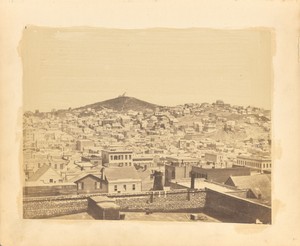 View down Stockton Street and Telegraph Hill, taken from corner Stockton and Sacramento Streets.