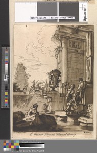 View of a Ruin, with Four Figures by a Pool