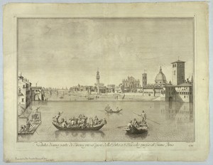 View of Florence with the Cathedral, S. Croce, Palazzo Vecchio, Plate 4 from "Scelta di XXIV Vedute delle principali contrade, piazze, chiese, e palazzi della Città di Firenze"