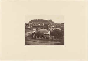 View of the Acropolis from the north, with the Turkish town at the foot of the hill.
