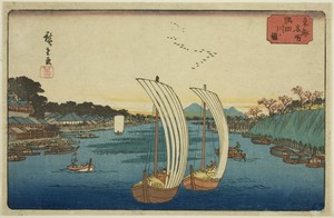 View of the Sumida River (Sumidagawa no zu), from the series "Famous Places in the Eastern Capital (Toto meisho)"