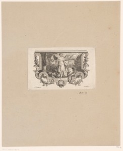 Vignet met allegorische scène over overwinning