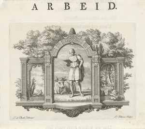 Vignet met de personificatie van Arbeid