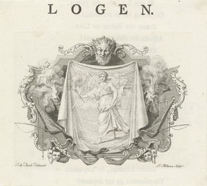 Vignet met de personificatie van de Leugen