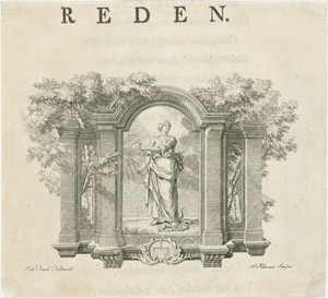 Vignet met de personificatie van de Rede