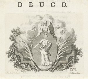 Vignet met de personificatie van Deugd