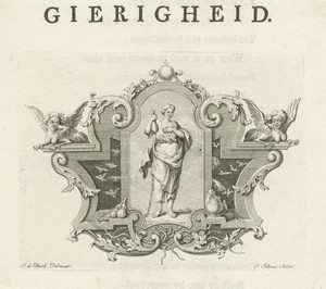 Vignet met de personificatie van Gierigheid