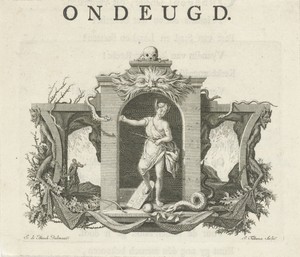 Vignet met de personificatie van Ondeugd