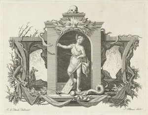 Vignet met de personificatie van Ondeugd